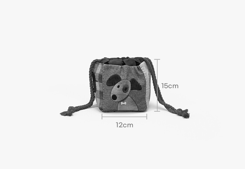퍼피 조리개 파우치 겸 미니가방 가로 12cm 세로 15cm 사이즈 안내