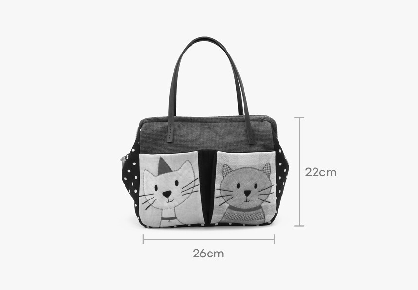 캣츠 와이어 토트백 가로 26cm 세로 22cm 사이즈 표기