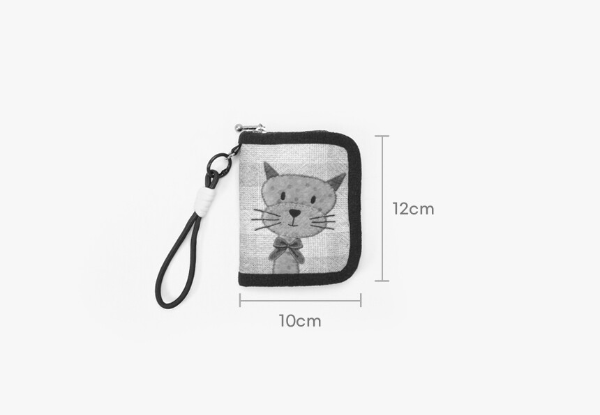 캣츠 반지갑 가로 10cm 세로 12cm 사이즈 표기