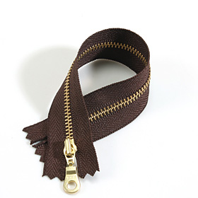 [YKK] 금색 메탈지퍼 3호(20cm)-브라운 (개)