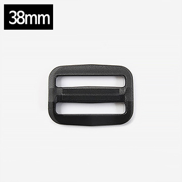 [가방부자재] 웨빙끈용 플라스틱 끈조절기 (38mm) - 검정 (개)