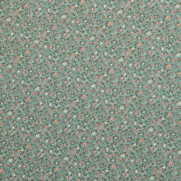 [코튼프린트] 플라워 티타리 프린트원단 - 민트