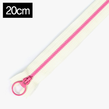 [YKK] 비슬론 콤비 지퍼 3호(20cm) - 아이보리(핑크) (개)