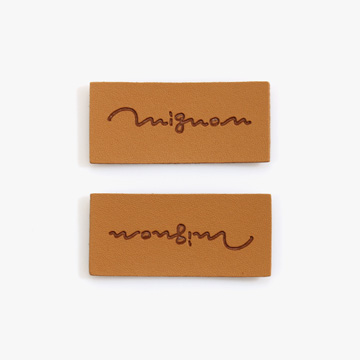 [장식부자재] 미그넌 가죽라벨 2개 1SET - 카멜 (set)