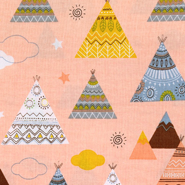 [코튼프린트] 텐트 프린트원단 - 핑크 (1/2Yd)