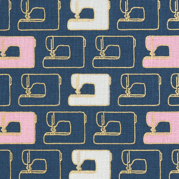 [라일리블레이크] 블룸스 앤 보빈스 소잉 프린트원단 - 블루스파클 (1/2Yd)