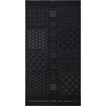 [올림푸스] 사시코 자수 퀼팅 도안 커트지 A 110cm x 60cm - 블랙 (개)