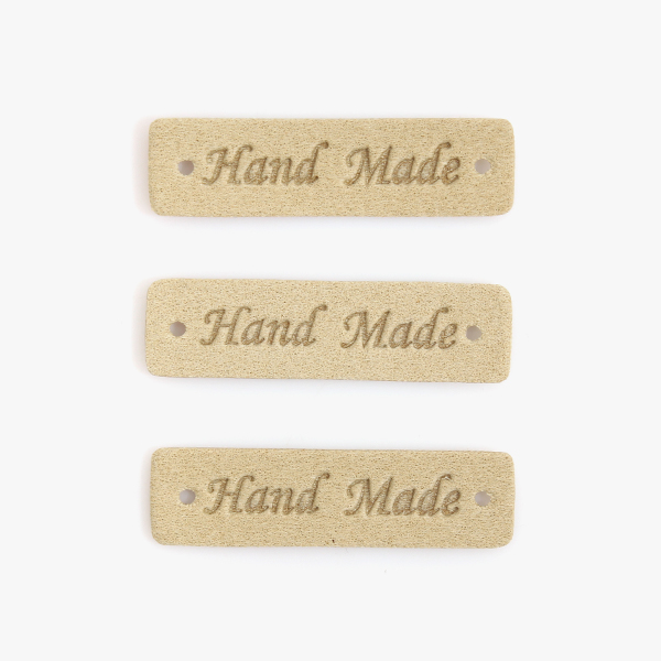 [퀼트부자재] 핸드메이드 스웨이드 라벨 3개 1SET - 베이지