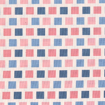 [코튼프린트] 브릭 스타일 프린트원단 - 핑크블루 (1/2Yd)