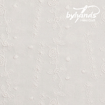 [바이핸즈] 대폭 홀씨 장미 아일렛 레이스원단 - 아이화이트 (EYL-0024) (1/2Yd)