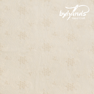 [바이핸즈] 대폭 오미자꽃 아일렛 레이스원단 - 내추럴 (EYL-0029)