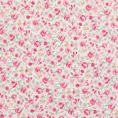 [코튼프린트] 대폭 60수 아사 넝쿨 꽃 론 프린트원단 - 아이보리 (1/2Yd)
