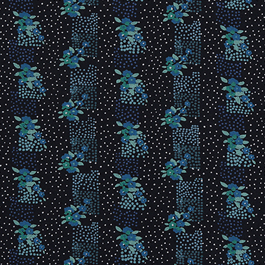 [코카] 오가닉 작은 꽃 발염패턴 프린트원단 - 네이비 (1/2Yd)