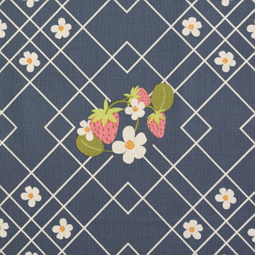 [라일리블레이크] 스트로베리 잼 래터스 프린트원단 - 네이비 (1/2Yd)