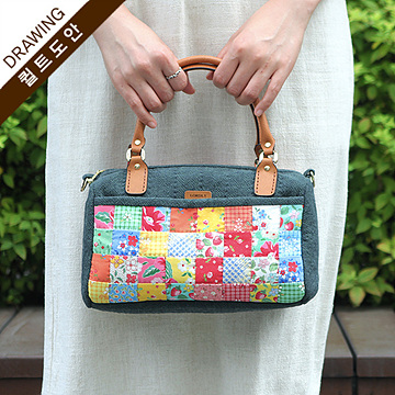 [바이핸즈] 퀼트도안 - 피드색 보스턴백 (개)