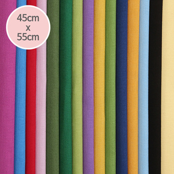 [원단패키지] 퀼트용 오가닉 20수 01 코튼 무지 15종(도안증정) - 45cm x 55cm HSH4958 (set)