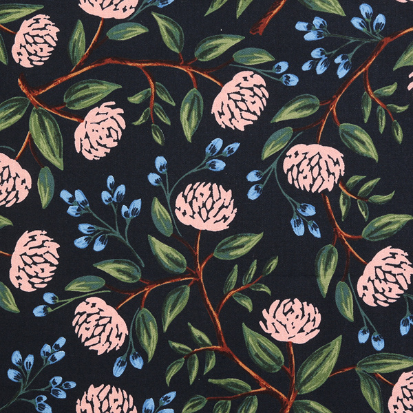 [코튼스틸] 와일드 우드 컬렉션 시팅 프린트원단 - 네이비