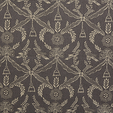 [유와] 유니크 워드 클래시컬 오브 더 내츄럴 오브 버드 앤 플랜츠 옥스포드 프린트원단 - 그레이 (1/4yd) (D02)CC153127-3 (개)