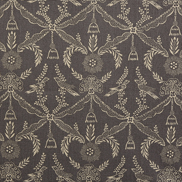 [유와] 유니크 워드 클래시컬 오브 더 내츄럴 오브 버드 앤 플랜츠 옥스포드 프린트원단 - 그레이 (1/4yd) (D02)CC153127-3