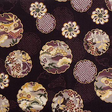 [퀼트게이트] 히야카 료란 윈터 시팅 프린트원단 - 퍼플 (1/2Yd)