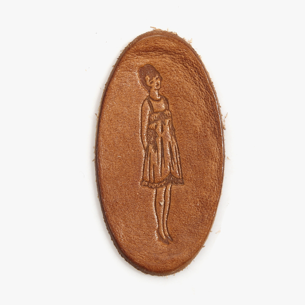 [장식부자재] 마리에 레이첼 빈티지 소가죽 라벨 - 카멜