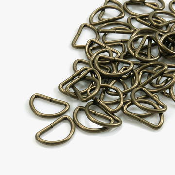 [가방부자재] D링 가방 연결고리 15mm 50개 1SET - 청동 (set)