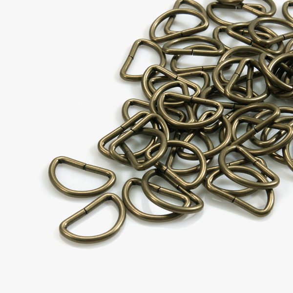 [가방부자재] D링 가방 연결고리 15mm 50개 1SET - 청동