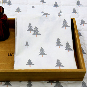 [코튼프린트] 스칸디 작은 숲 프린트원단 - 아이보리 (1/2Yd)