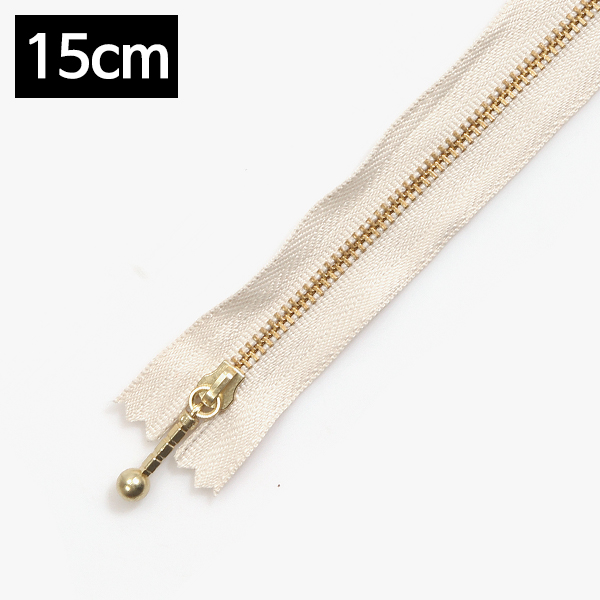 [YKK] 금색지퍼 1 (15cm) - 아이보리 (개)