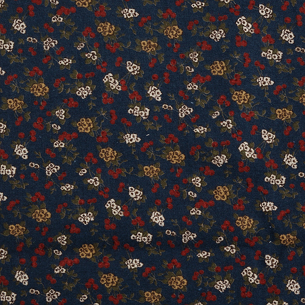 [국산기모] 대폭 빈티지 애송이 기모(융) 프린트원단 - 네이비 GA008-A