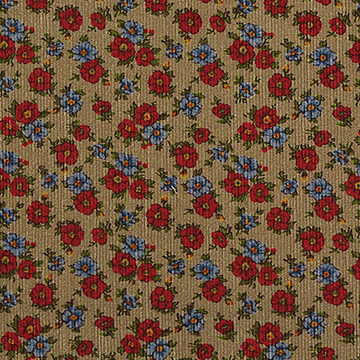 [국산기모] 대폭 빈티지 올리비아 코듀로이 기모(융) 프린트원단 - 베이지 GA009-A (1/2Yd)