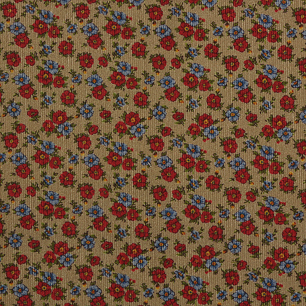 [국산기모] 대폭 빈티지 올리비아 코듀로이 기모(융) 프린트원단 - 베이지 GA009-A