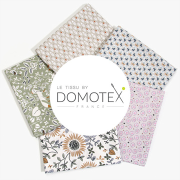 [원단패키지] 도모텍스 프랑스 수입원단 원피스 블라우스 꽃무늬 의류원단 옵션6 5종 -45x37cm ESH3788 (set)