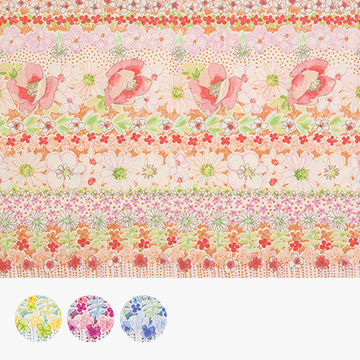 [세븐베리] 일본 수입원단 꽃무늬 퀼트천 플라워 면원단 - 850410-D1 ☆ (1/2Yd)