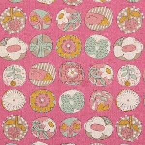 [세븐베리] 일본 수입원단 빈티지 캔버스 린넨천 꽃무늬 면원단 - 850408-D1 ☆ (1/2Yd)