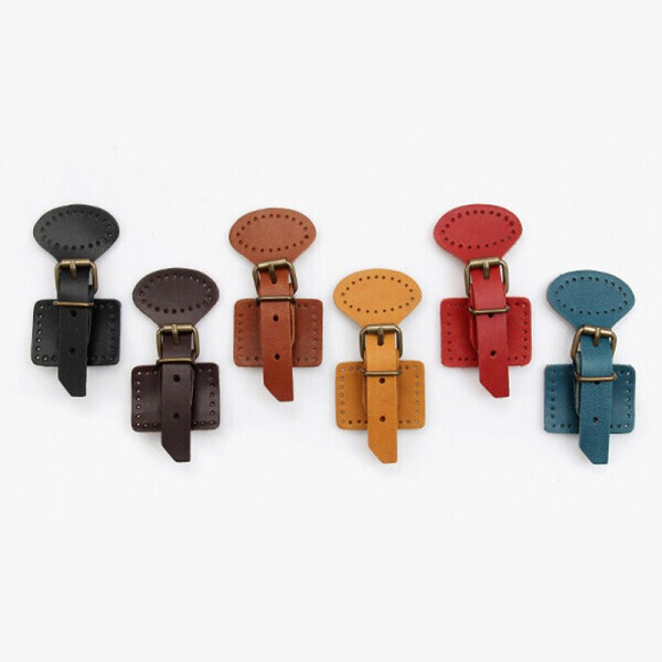 가방잠금장치 버클 부자재 가죽 사시꼬미(10cm) 10-1001 ※ (개)