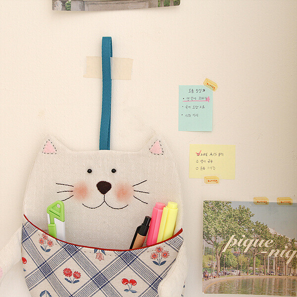 [바이핸즈] 퀼트패키지 소품 - 야옹이 다용도 주머니