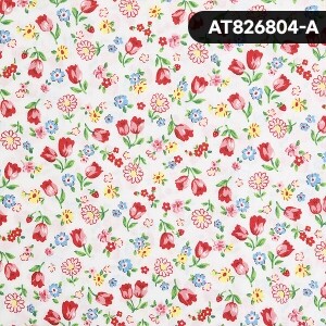 [유와] 마츠야마 아츠코 스위트 튤립 셔팅 프린트원단 - AT826804 ☆ (1/2Yd)