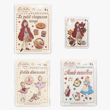 수입 나무 엔틱 고급단추 단추부자재 - 소녀단추 (개)