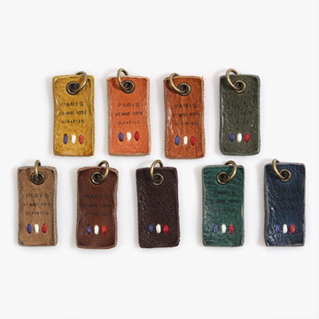 핸드메이드라벨 고리형프랑스 가죽라벨 가방부자재 (전색상 세트) (개)