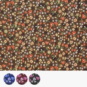 [코카] 레트로 플라워 코듀로이 기모(융) 프린트원단 - YQ26000-1 ☆ (1/2Yd)