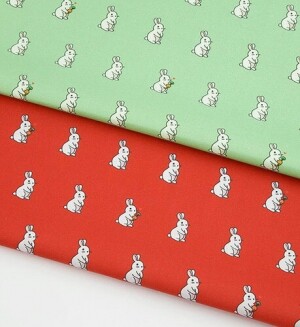 친환경 오코텍스인증 항균항염원단 20수 DTP원단 - 뉴이어토끼 ☆ (1/2Yd)