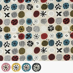 [코스모] 플라워 도트 린넨캔버스 프린트원단 - AP35801-1 ☆ (1/2Yd)