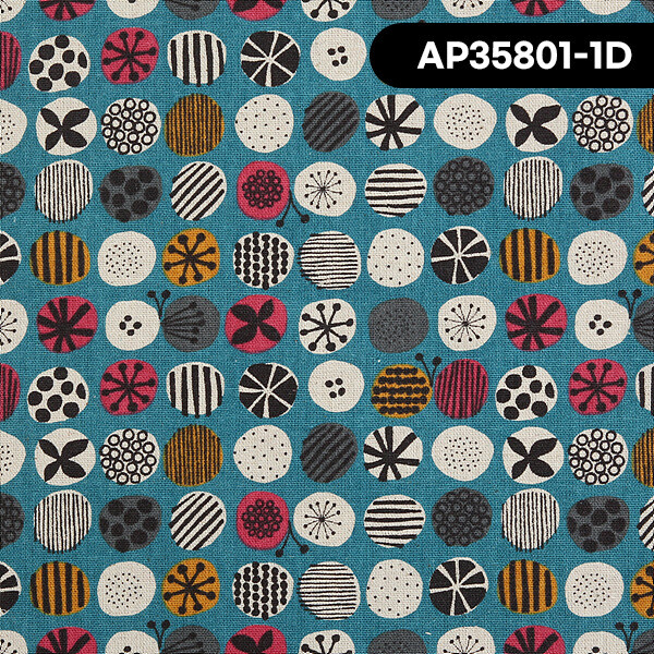 퀼트의시작은? 엔조이퀼트와 함께,[코스모] 플라워 도트 린넨캔버스 프린트원단 - AP35801-1 ☆