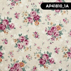 [코스모] 올드로즈 린넨캔버스 프린트원단 - AP41810-1 ☆ (1/2Yd)