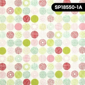 [코스모] 심플랜드 서클 시팅 프린트원단 - SP1855-1 ☆ (1/2Yd)