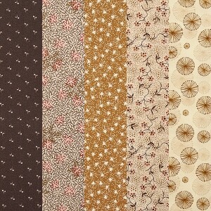 [원단패키지] 스토프 덴마크 수입 꽃무늬 퀼트천 도트 프린트 면원단3 5종 - 45cmx26cm ESH3805 (set)