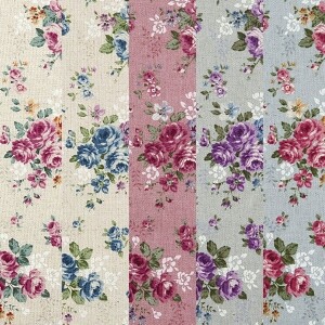 [원단패키지] 코스모 올드로즈 린넨캔버스 프린트원단1 5종 45cmx26cm JSH5445 (set)