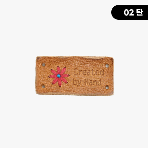 퀼트의시작은? 엔조이퀼트와 함께,[장식부자재] 꽃자수 핸드메이드 통가죽라벨 ※
