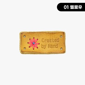 [장식부자재] 꽃자수 핸드메이드 통가죽라벨 ※ (개)